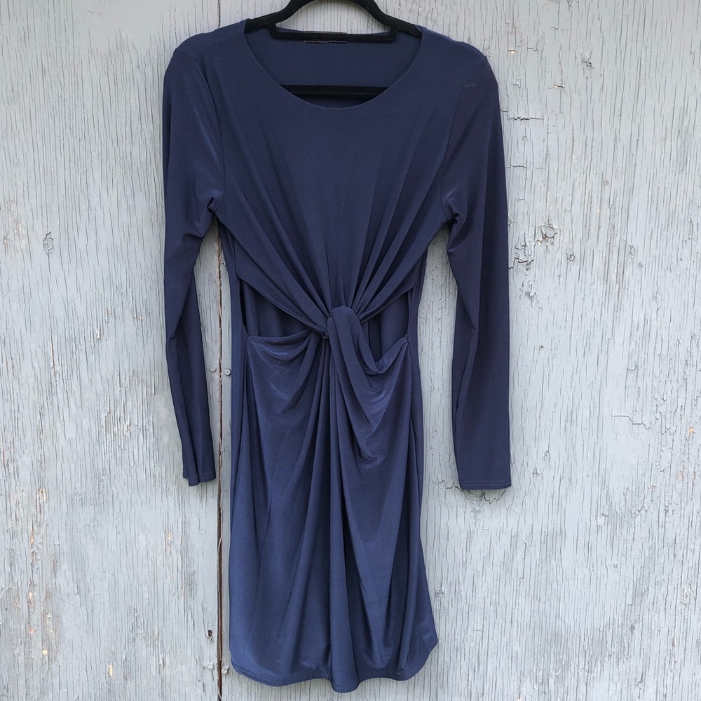 Navy long sleeve Missguided dress with cutouts